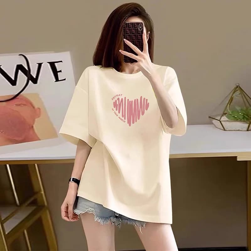 Summer Thin Maternity Short Sleeve T-Shirt, Maternity Top, Maternity Denim Shorts, Loose Plus Size Outerwear for Pregnant Women