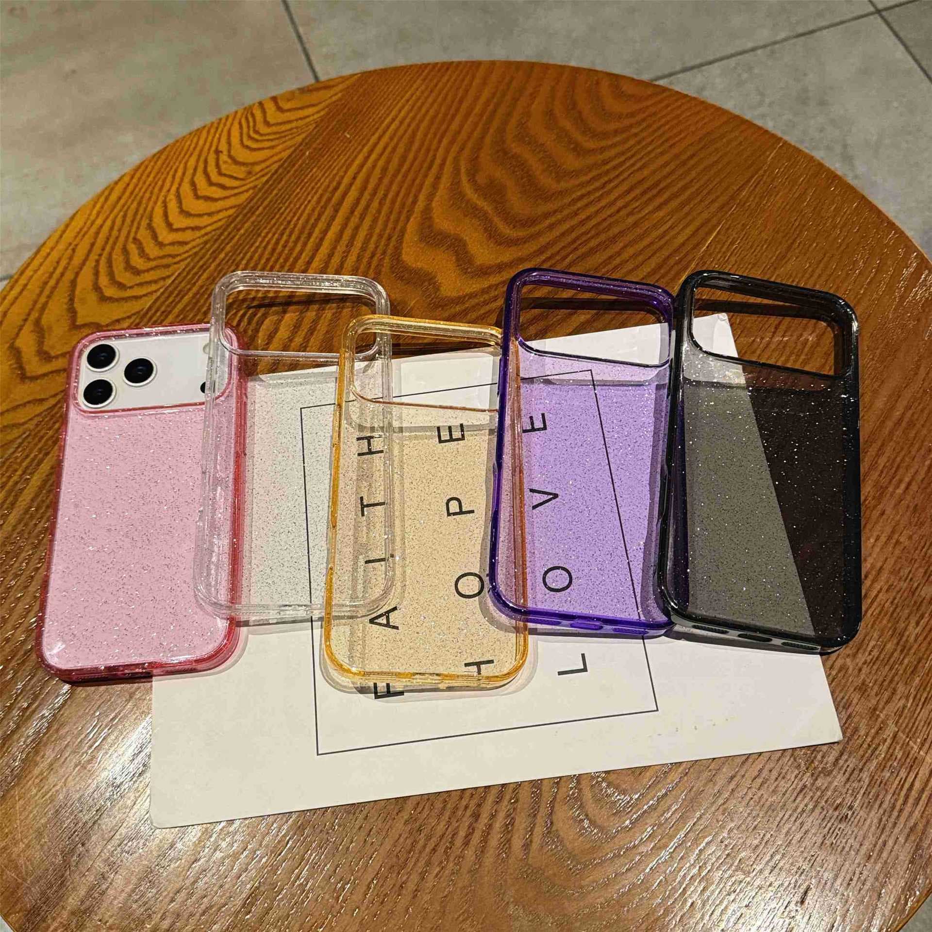 Transparent glitter suitable for iPhone17promax mobile phone case personalized foreign trade apple 15/16 acrylic 13/14