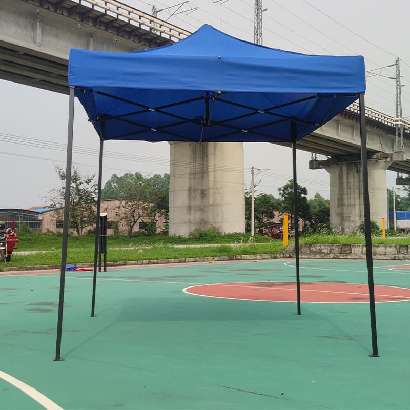 Outdoor 4-corner advertising tent 2x2m, four-leg tent with black steel frame, sun and rain shelter, custom LOGO and pattern printing
