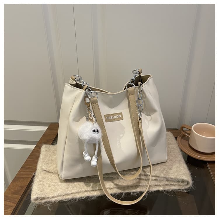 Korean-style Textured Large Capacity Tote Bag for Women 2025 New Trendy Casual Student School Bag Shoulder Commuter Bag
