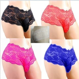 European-American Style Sexy Lace Men's Flirtatious Underwear, Nightclub Stage DS Performance Men's Briefs
