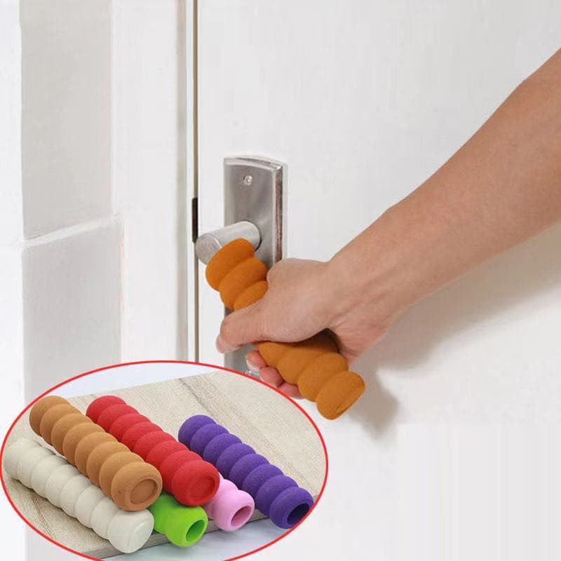 Anti-Theft Door Handle Protective Sleeves, Silicone Anti-Collision Sponge Spiral Anti-Static Door Knob Covers