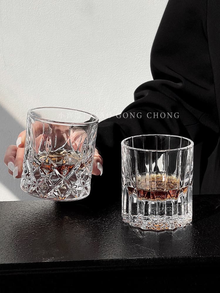 European-style Whiskey Glass, Home Vintage Crystal Glass Spirit Cup, Beer Glass, Shot Glass, Ice Ball Glass
