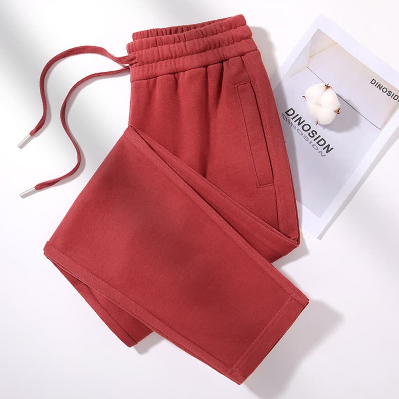 Spring Pure Cotton Wide Leg Pants Women's Drapey Versatile Solid Color Casual High Waist Straight Cut Midweight Korean Style