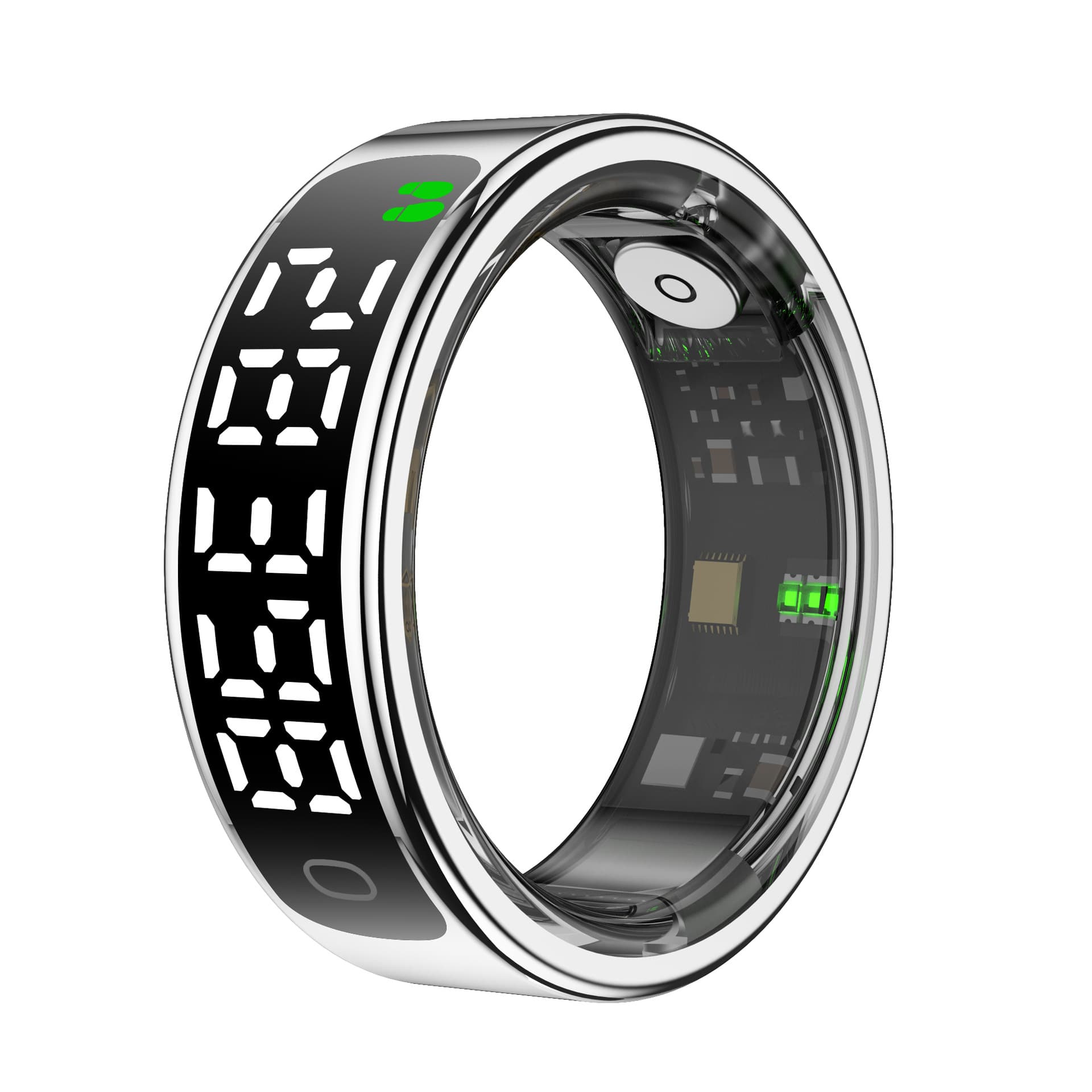 New cross-border R13 smart ring with heart rate, blood oxygen, sleep tracking, pedometer, waterproof, Bluetooth, and camera with crystal case.