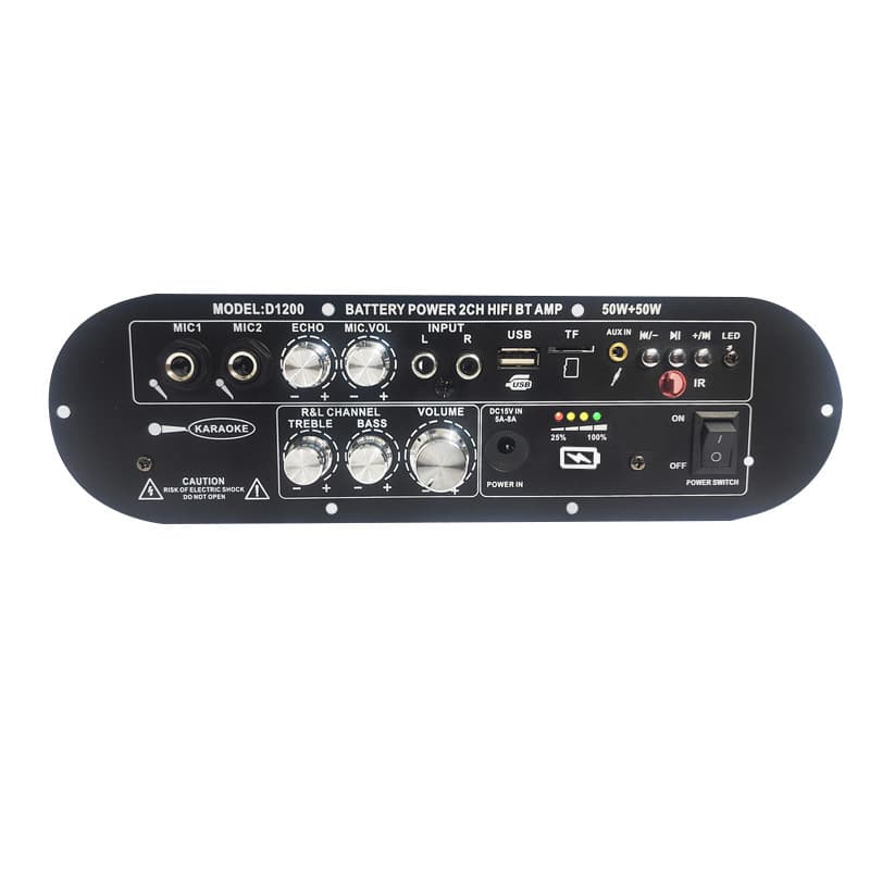 D1200 Bluetooth Amplifier Board TPA3116 High Power Subwoofer Bluetooth Digital Board 12V Rechargeable
