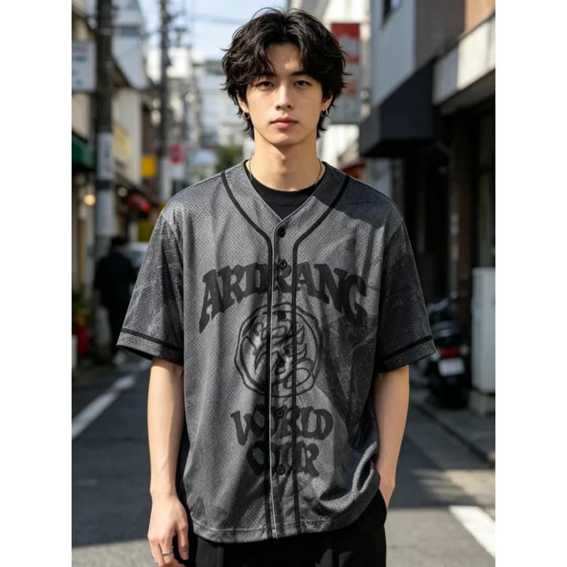 New cross-border outdoor sports short-sleeved baseball uniform mesh quick-drying soft breathable baseball uniform digital casual T-shirt