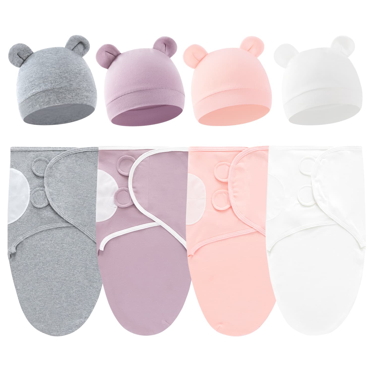 Cross-border Baby Anti-Startle Sleep Sack, Swaddling Wrap with Ties, Newborn Anti-Startle Swaddle Blanket