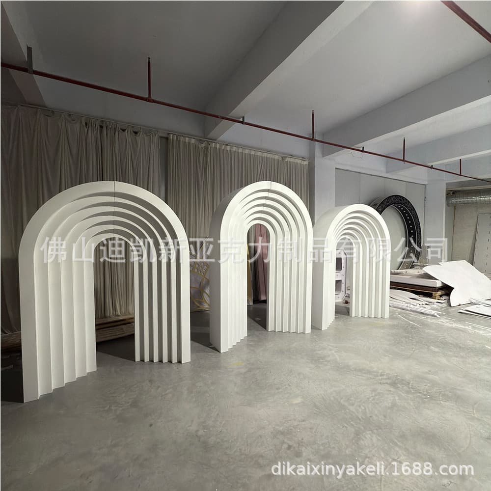 White Multi-Layer Arch Design Wedding Event Background Decoration Custom Made by Original Manufacturer