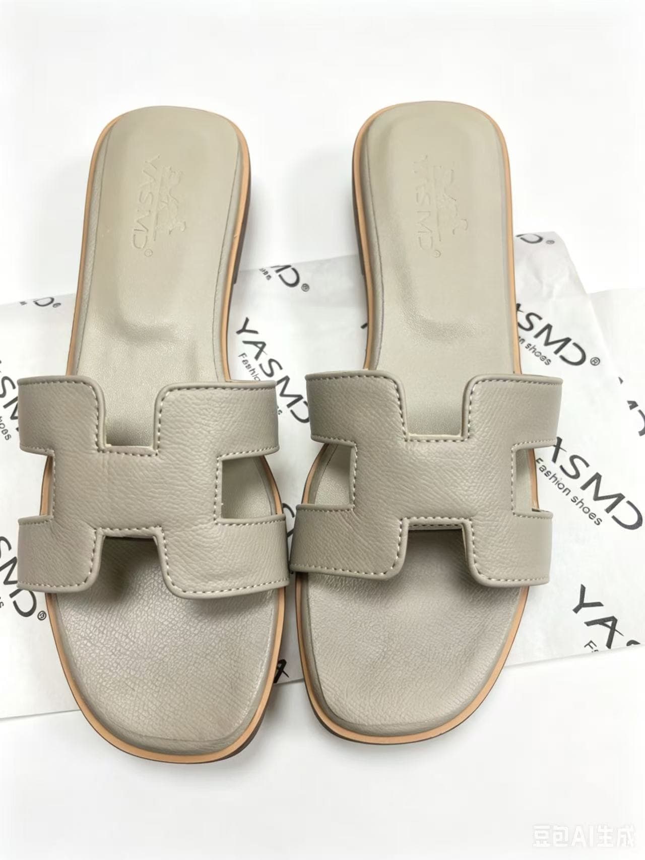 Large Size Sandals 34-43 Genuine Leather Flat Slide Slippers Fashion Outdoor Classic One-Band Sandals