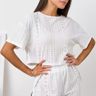Cross-border Amazon Europe America Comfortable Loose Solid Color Lace Pajamas Short Sleeve Shorts Two-Piece Plus Size Women Homewear