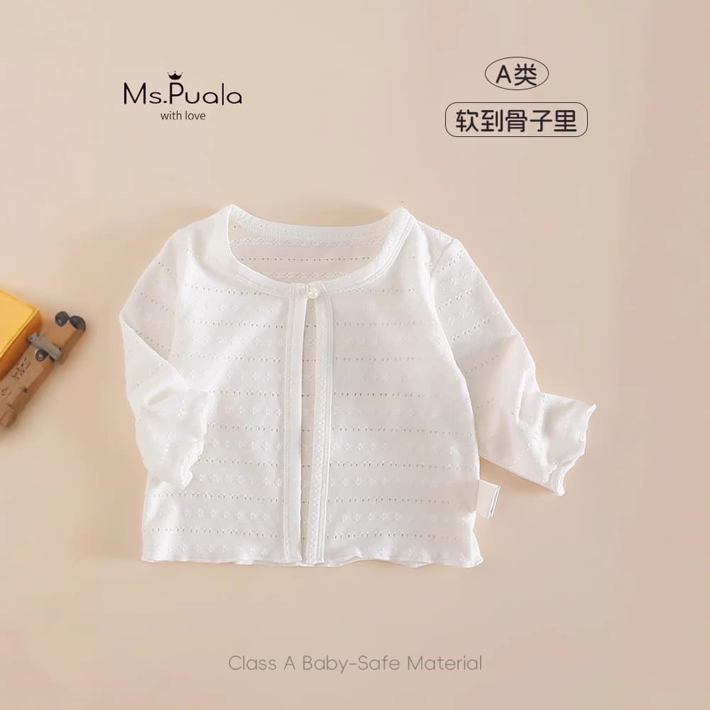New Girls Baby Sun Protection Jacket 2026 Summer Korean Style Infant Solid Color Cardigan Skin-Friendly Breathable Outerwear