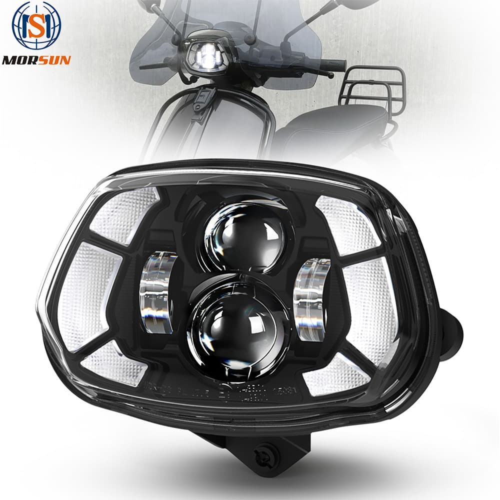 New Motorcycle LED Headlight for Vespa Front Headlight Cross-border Hot Sale Emark Certified