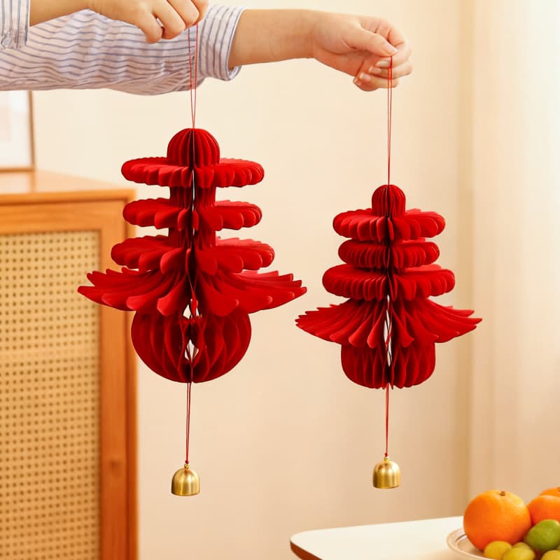 New Year Decoration Supplies New Year's Day Wall Hanging Lanterns Chinese Year of the Snake Living Room Scene Layout Spring Festival Decoration Xi Character Pendant