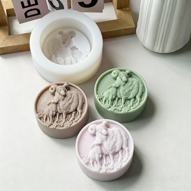 Cute Goat Silicone Mold DIY Handmade Animal Aromatherapy Candle Soap Plaster Craft Ornament Mold