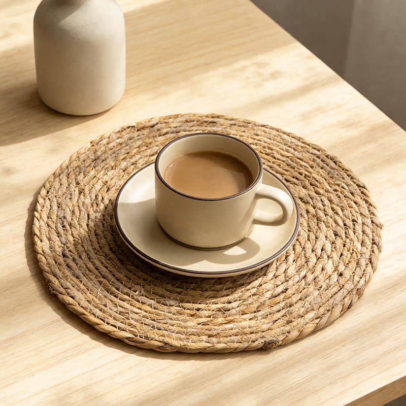 Heat Resistant Pad Table Mat Bowl Coaster Kitchen Decorative Mat Non-Slip Coaster for Dining Table Grass Woven Mat
