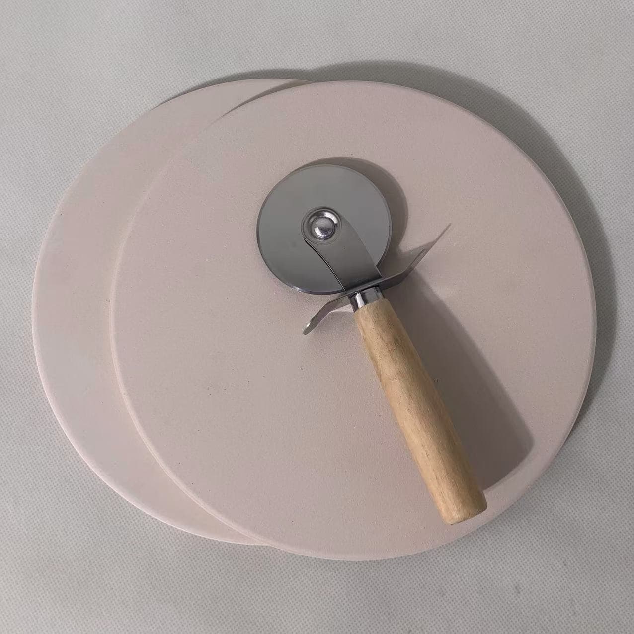pizza stone high temperature 8-inch round clay pizza pan baking stone with knife