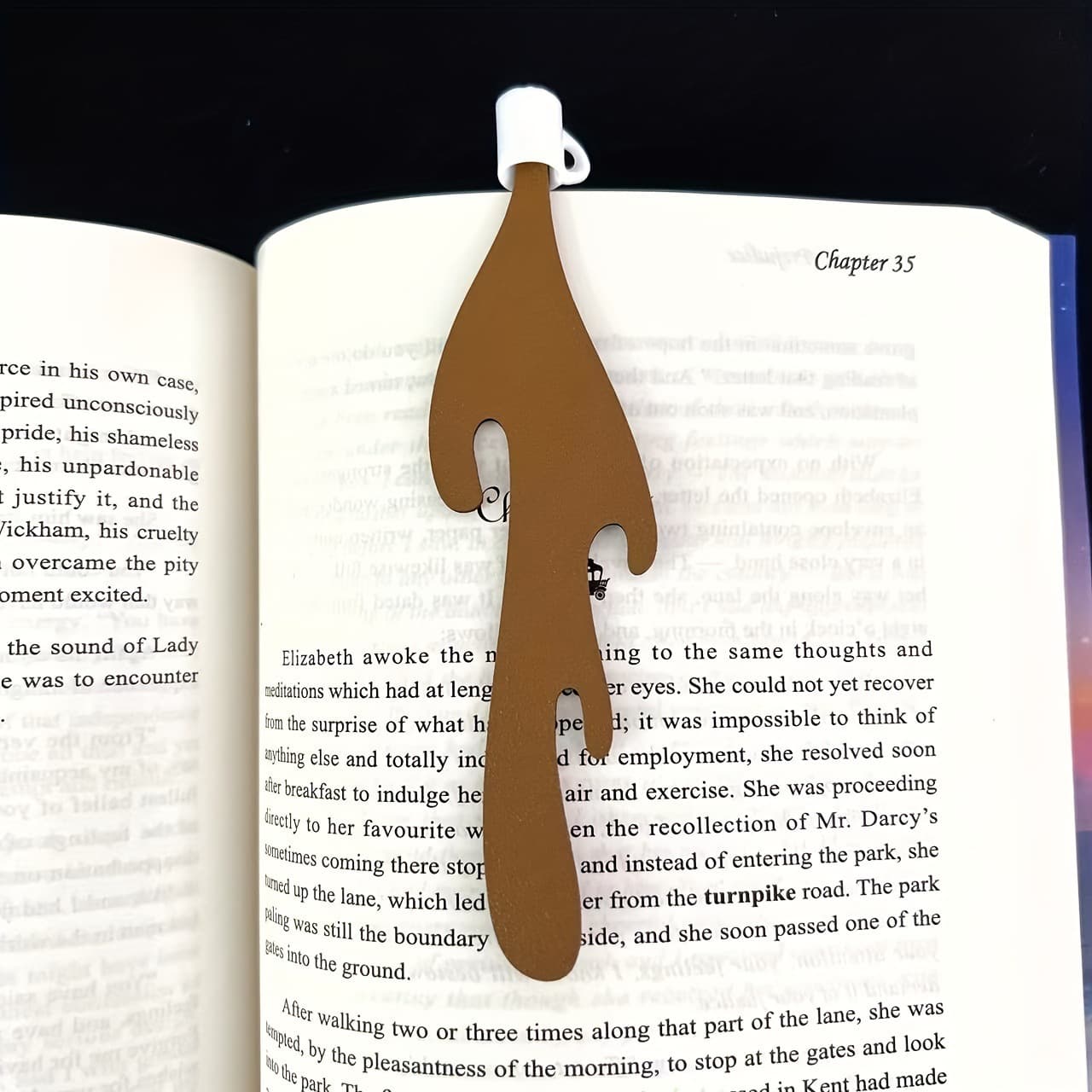Creative and unique leather coffee mug with overturned bookmarks. Niche art, simple and fun study bookmarks and creative gift ideas.
