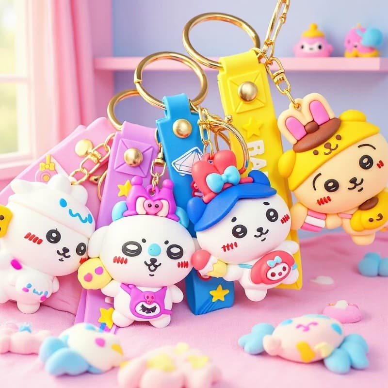 Trendy Cute Sanrio Keychain Cartoon Bag Charm Decoration Gift Activity Prize Car Accessory