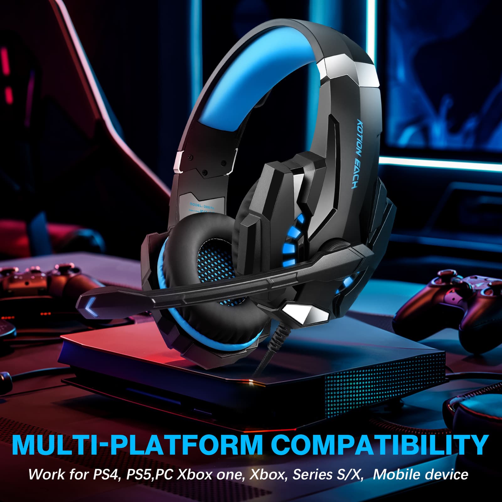 KOTION EACH G9000Pro Over-ear PC Gaming Headset with Microphone, Wired for Esports