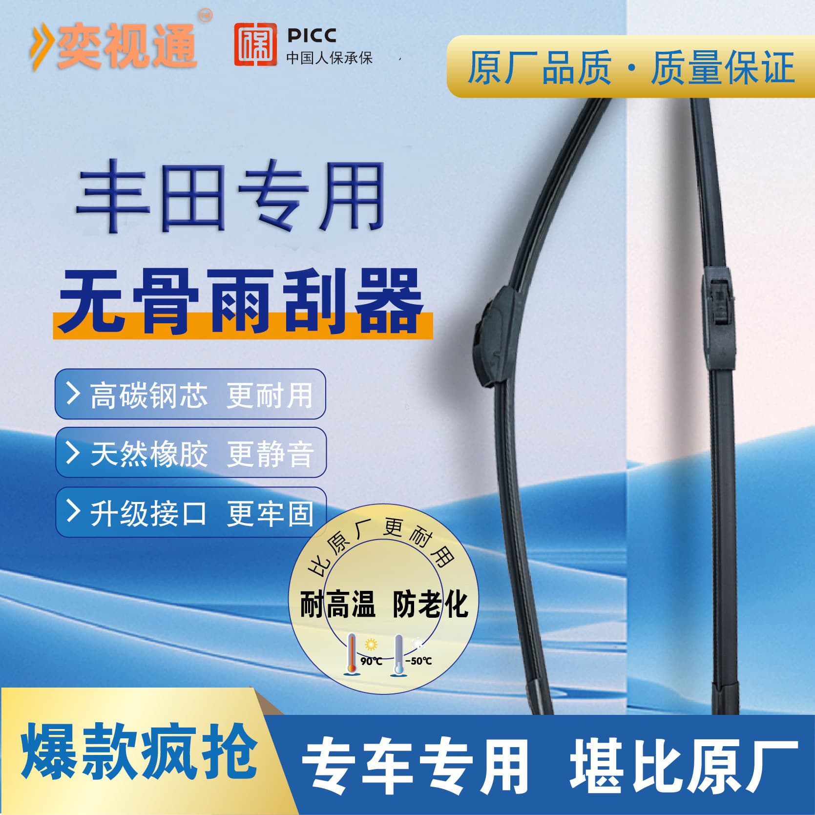 Upgraded Silent Wiper Blades for Toyota Corolla, Camry, Highlander, Corolla, Levin