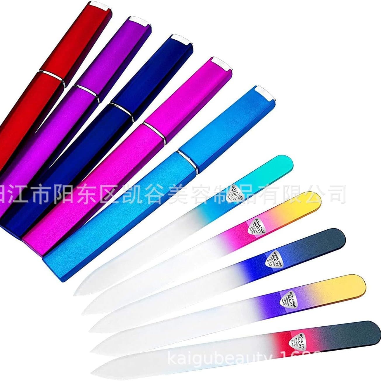 Dual-Color Etched Glass File Nail File in Tube Glass Nail File Crystal Glass File