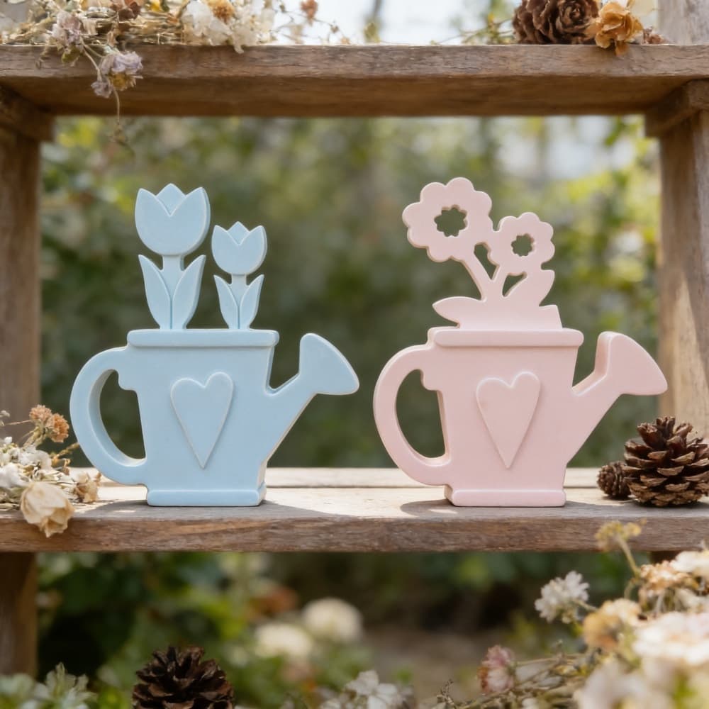 S2575+S2577+S2578 Watering Can Base Flower Tulip Small Insert Decorative Cement Plaster Mold