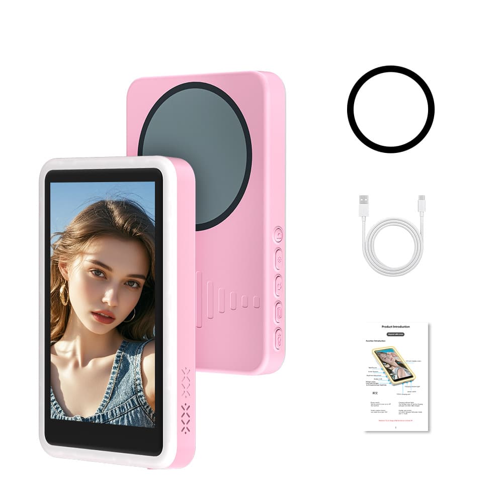 Phone Screen Mirroring Device, Phone Screen Projection Display, Rear Camera Cross-Border Selfie Screen, Magnetic Wireless Selfie