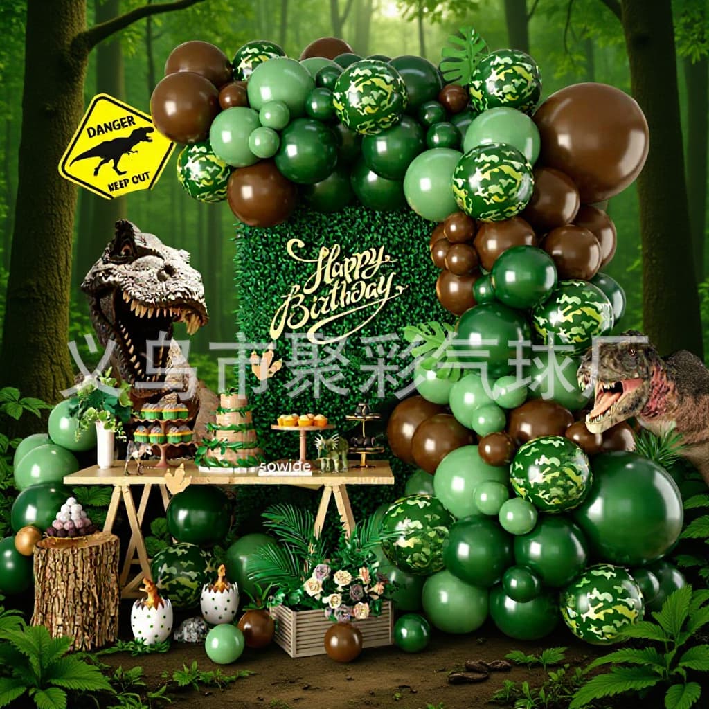 Amazon Green Camouflage Latex Ball Tank Military Theme Field Party Decoration Outdoor Dinosaur Hunting Camping