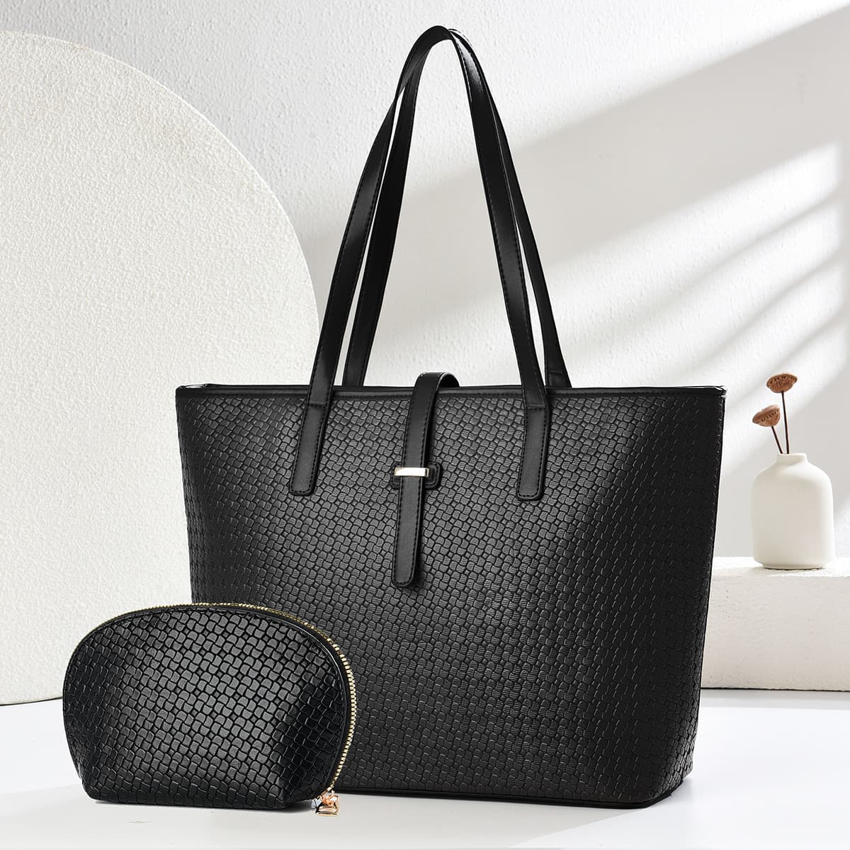 Simple Tote Bag 2025 Fashion Shoulder Bag Large Capacity Commuter Crossbody Bag Small Bag Two-piece Set Tote Bags