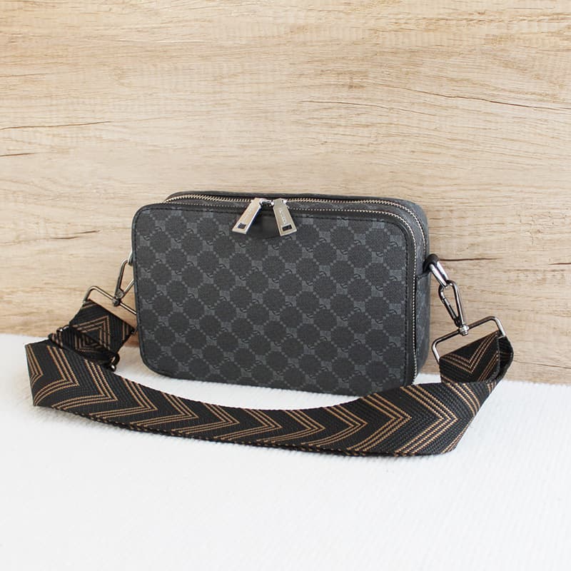 Plaid Shoulder Bag Men's Casual Motorcycle Street Trendy Small Square Bag Stereotype Hard Shell Bag Youth Shoulder Bag Boys