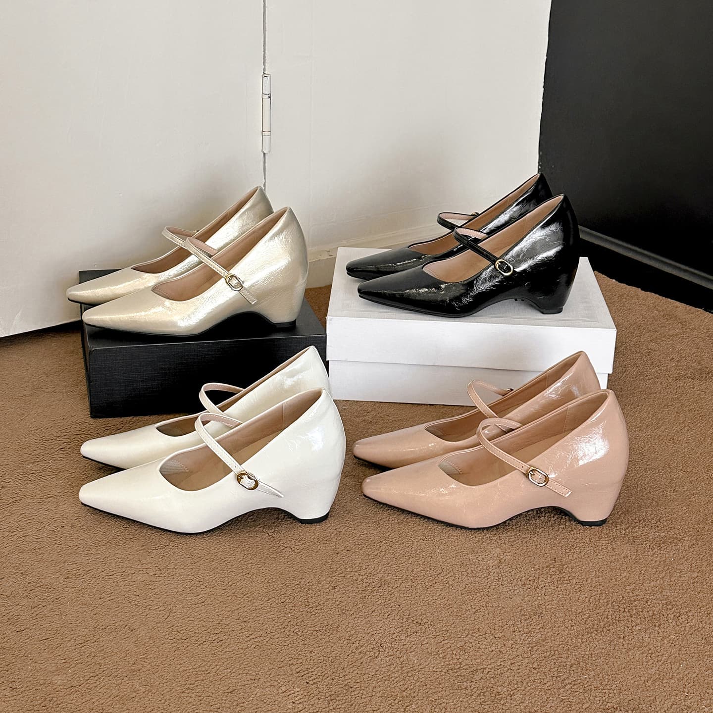 9cm Platform Mary Jane Shoes for Women 2026 Spring/Summer New Style, Elegant French Shallow Mouth Commuter Flats to Match Dresses