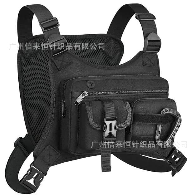 Tactical Multi-Functional Men's Waist Bag, Outdoor Sports Cycling Waterproof Nylon Crossbody Bag, Lightweight Breathable Chest Bag