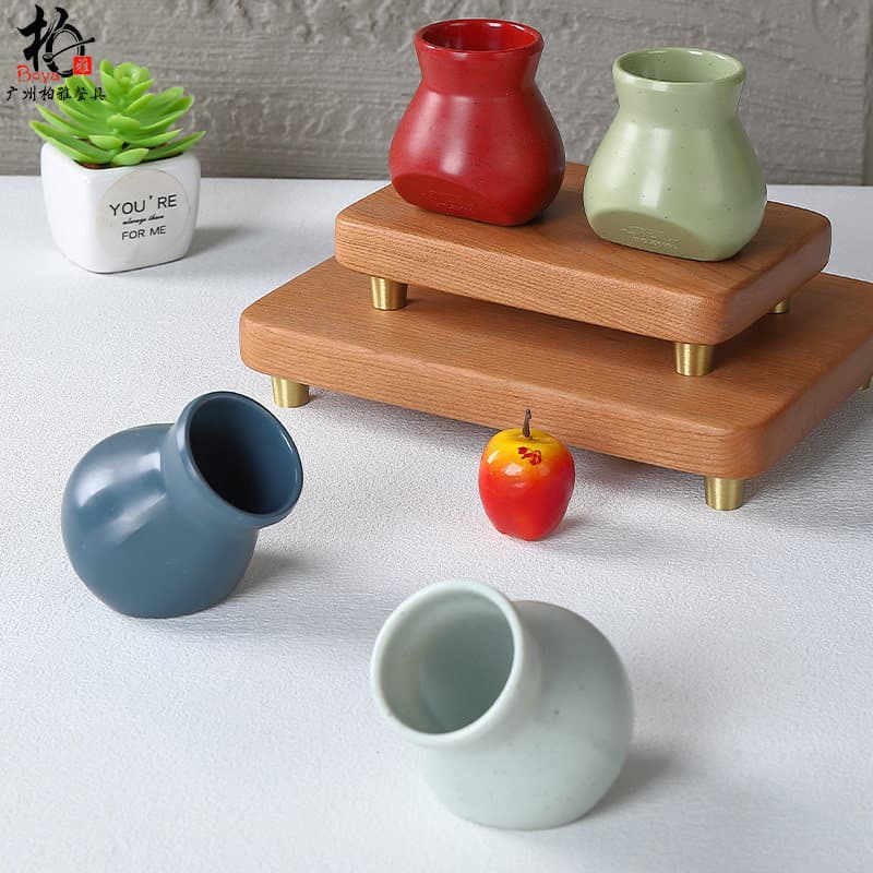 Melamine Seafood Presentation Decoration Dry Ice Small Ceramic Pot Hotel Buffet Gourd Bottle Decoration Ornaments Tableware