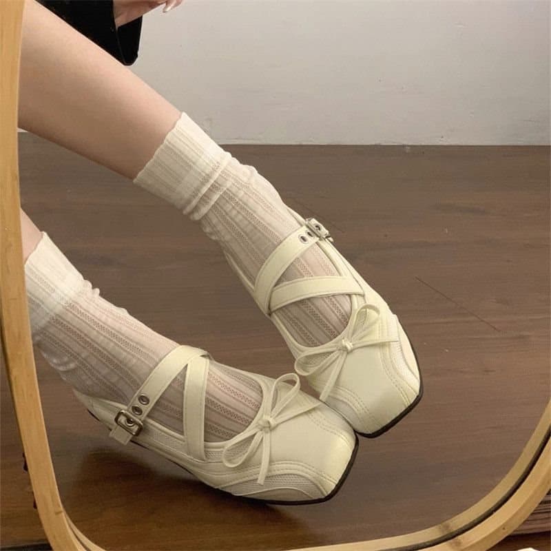 Thick-Soled Height-Increasing Silver Ballet Flats for Women, 2026 New Summer Stylish Sandals, Mary Jane Shoes, German Training Shoes