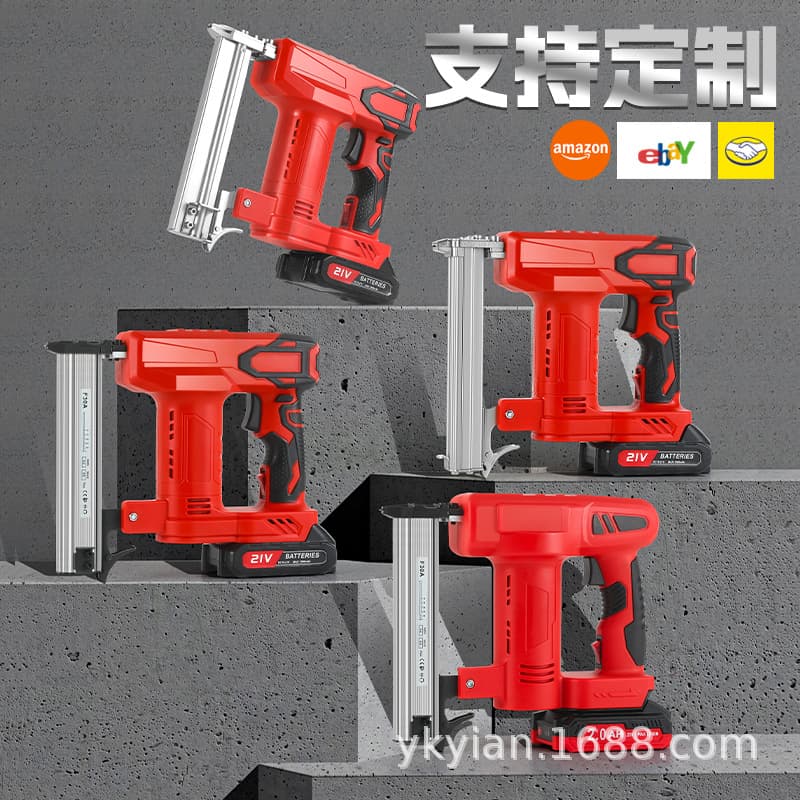 Cross-border Exclusive Lithium Electric Nail Gun for Woodworking, F30 Cordless Lithium Battery Straight Nail Gun Set
