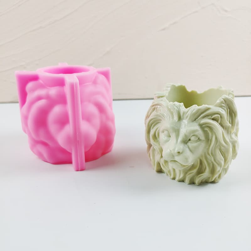 Quan Mingxiang Small Lion Head Concrete Succulent Flower Pot Silicone Mold Aromatherapy Candle Plaster Mold