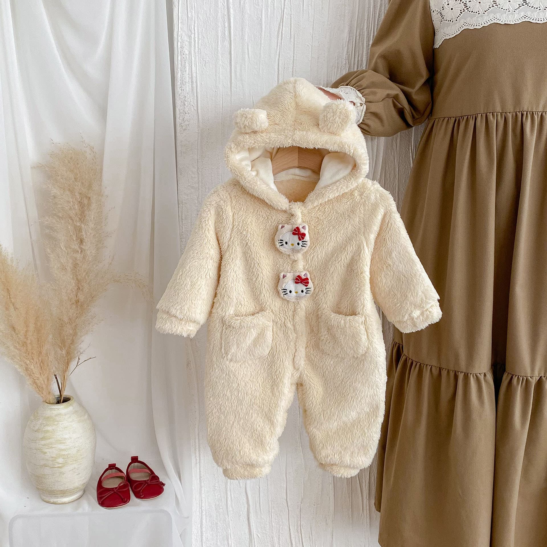 Baby Clothes Autumn/Winter New, Cute Fleece-Lined Crawling Suit, Warm Thick Romper, Winter Outdoor Wear