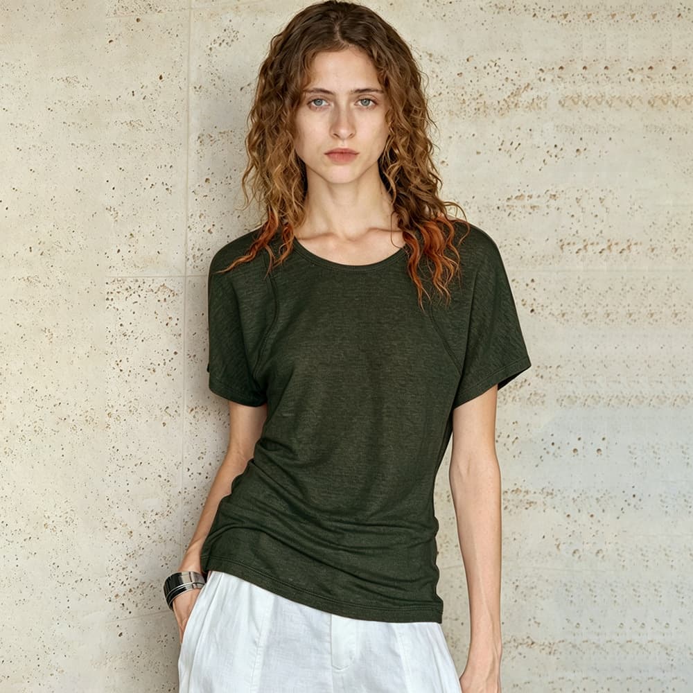 [Limited time special offer] Old money expensive linen sweater loose short-sleeved women's summer design secant top