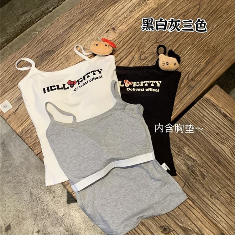 Sweet and Spicy Letter Print Camisole Backless Top with Built-in Pads, Short Crop Tube Top for Women
