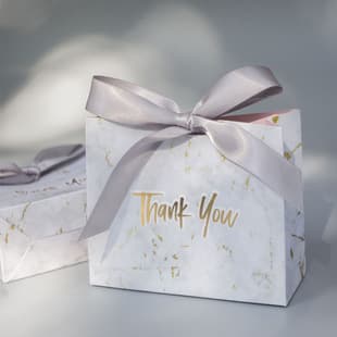 Manufacturer Chocolate Box Thickened Gift Luxury Gray Marble Paper Bag Party Baby Shower