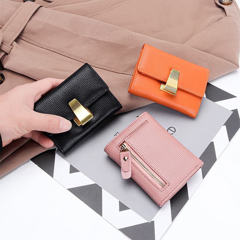 2026 new women's wallet high-end niche three-fold short wallet multi-card slot genuine leather ever-changing pattern women's wallet