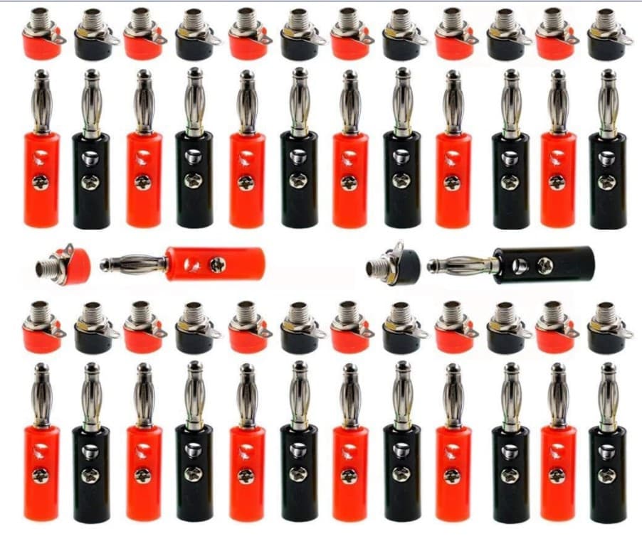 26 Pairs 52 Pieces 4MM Banana Plug Socket Amplifier Terminal Connector, Speaker Wire Binding Post Connector