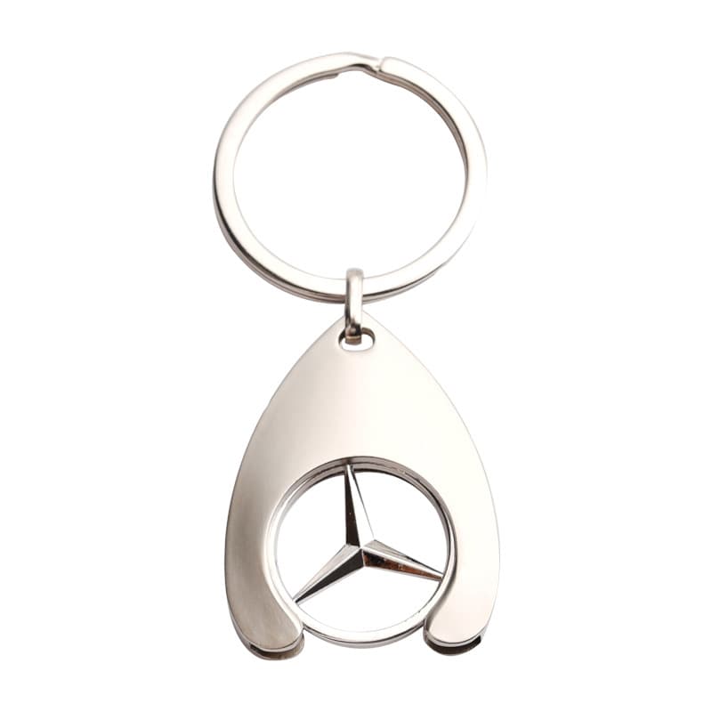Zinc Alloy Token Keychain Euro Metal Token Keychain Teardrop-Shaped Metal Token Buckle, Suitable for Laser UV Baking Finish