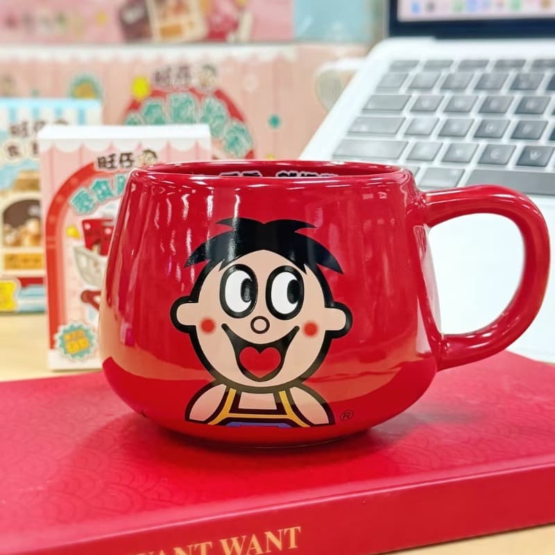 New Want Want Hot Kid Milk Red Ceramic Mug Water Cup for Women Milk Cup Coffee Cup
