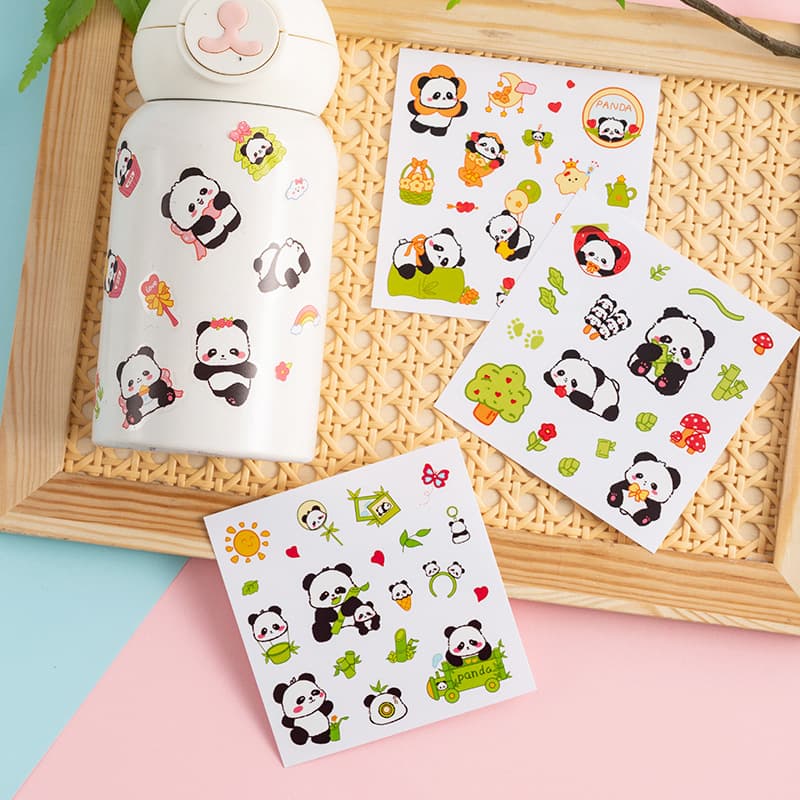 Cartoon Cute Stickers Kids Creative Giant Panda Mobile Phone Ins Stickers Painting Students DIY Waterproof Decorative Stickers Wholesale