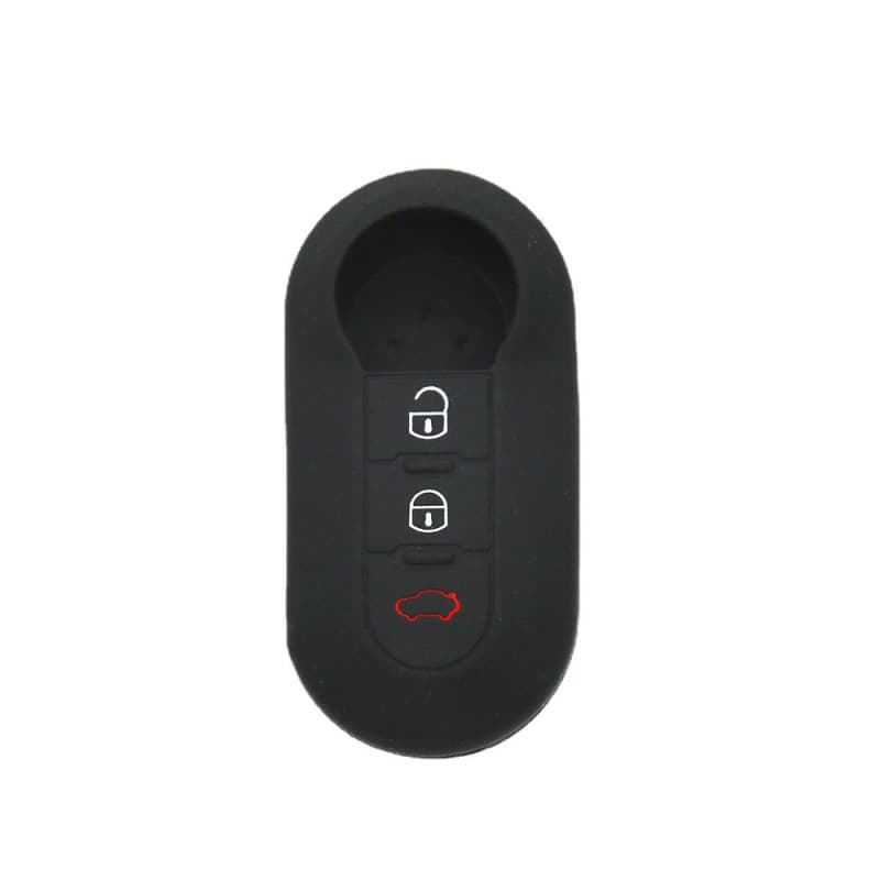 Silicone Key Case Cover for Fiat 500 Folding 3-Button Key, Bravo, Linea, Punto Remote Protector