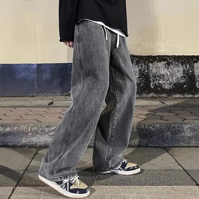 Designed jeans for men 2026 new straight-leg loose American high street pants spring and autumn trendy brand oversize