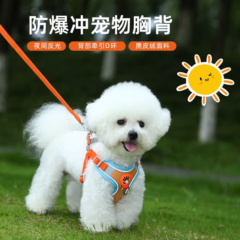 Dog Harness Vest for Small Dogs, Breathable High-Leg Design, Bichon Frise Harness, Pet Walking Leash