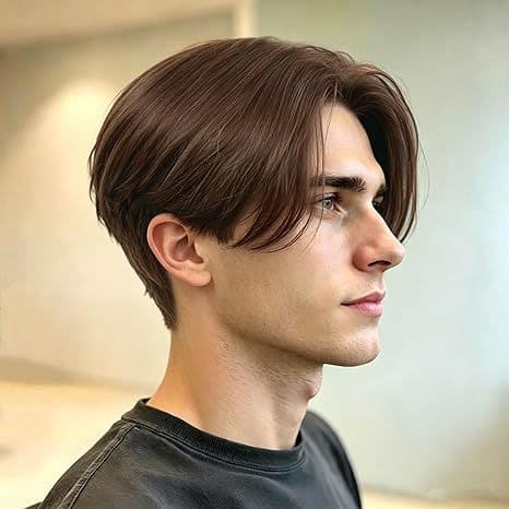 European and American foreign trade men's short hair wig medium parted fluffy hairstyle Mens Wig chemical fiber headgear
